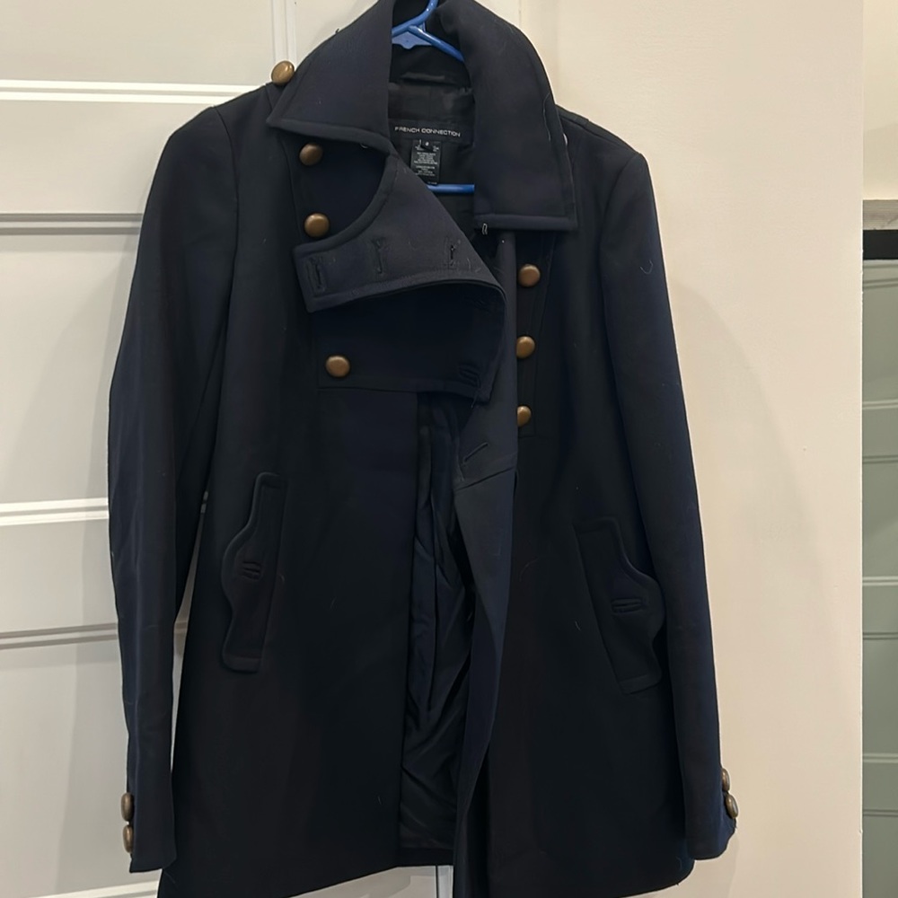 French connection wool coat . Military style.